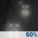 Tonight: A chance of rain showers before 8pm, then a chance of rain. Mostly cloudy. Low around 54, with temperatures rising to around 57 overnight. Northwest wind 15 to 20 mph, with gusts as high as 35 mph. Chance of precipitation is 50%. New rainfall amounts between a tenth and quarter of an inch possible. Tonight: Chance Light Rain
