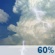 This Afternoon: A slight chance of showers and thunderstorms before 3pm, then showers and thunderstorms likely. Mostly cloudy. High near 70, with temperatures falling to around 62 in the afternoon. East wind around 5 mph. Chance of precipitation is 60%. New rainfall amounts between a tenth and quarter of an inch possible. This Afternoon: Slight Chance Showers And Thunderstorms